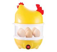 Kixolazr Cuiseur à Œufs | Cuiseur Petit Déjeuner Double Plateau - Appareil de Cuisson d'Œufs en Forme de Poule pour Maison Restaurant École Salle de Sport Adultes