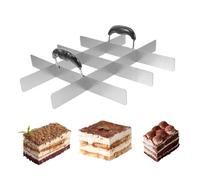 Kixolazr Découpeur de Gâteau Carré - Diviseur de Gâteau Carré en Acier Inoxydable avec Poignée - Pour Flan Riz Pâtisserie,Pour Pâtisserie Maison Anniversaire Pique-nique