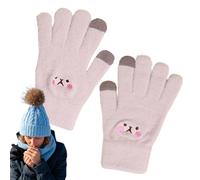 Kixolazr Gants d'hiver pour Femmes,Mitaines de Cyclisme en Peluche Tactiles - Gants à Doigts Complets d'hiver,pour Envoyer des SMS, Vélo, Travail, Sports Extérieur et Saison Neige