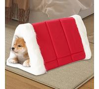 Kixolazr Lit Grotte pour Chat - Nid Doux Chaud Lavable Et Pliable,Nid De Sommeil Et Lit pour Petit Chien | pour Sommeil Petit Chien Animal De Compagnie Hiver Extérieur Chambre Jardin Cour