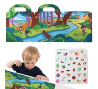 Kixolazr Livre d'autocollants de véhicules, Livres d'autocollants réutilisables Toys - Papier de Puzzle Portable imperméable,Outil d'apprentissage de l'éducation précoce pour l'âge de 3 Ans et Plus,