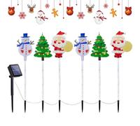 Kixolazr Lumières Solaires De Noël pour Allées - 6 Pièces de Figurines de Bonhommes de Neige Imperméables | Lumières De Jardin Solaires De Noël avec Piquets | pour Jardin Extérieur Pelouse