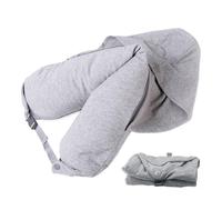 Kixolazr Oreiller Cervical pour Avion,Oreiller Cervical Remplissable pour Le Voyage avec Capuche - Sac de Transport Compact Doux pour Déplacements Voiture Vol Hôtel