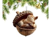 Kixolazr Ornements Gland Animal De Noël | Décorations Pendantes en Acrylique 2D | Ornement Animal Au Thème De La Nature | pour Rétroviseur Voiture Fenêtre Mur Porte Maison Hiver Fête Amateurs