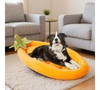 Kixolazr Panier pour Chien - Panier D'aubergine pour Caisse De Transport Chien | Lavable et Chaud pour Animaux Domestiques en Intérieur Extérieur Jardin Caisse Voiture Voyage Coin Camping