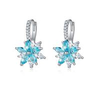 KIXZSAZ 1 paire de clous d'oreille rond mignon fiançailles anniversaire boucles d'oreilles petite amie fille filles bijoux accessoires personnalisés, Bleu clair