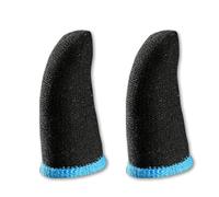 KIXZSAZ 2 pièces gants anti-transpiration de jeu écran tactile manches anti-dérapantes respirant anti-rayures accessoire de couverture du bout des doigts, Noir Bleu