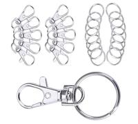 KIXZSAZ 25 pièces porte-clés clés organisation porte-clés séparable accessoire à créer soi-même cercle blanc résistance à la corrosion cadeaux d'anniversaire, argent