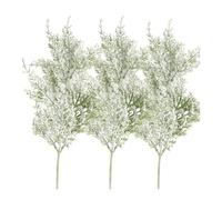 KIXZSAZ 3 Branches de pin artificielles artistiques, pour un superbe affichage de noël, fleurs noël artificielles, feuillage, Style flocon neige, 3 bâtons