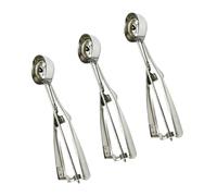 KIXZSAZ 3 pièces cuillères à crème glacée avec déclencheur facile à libérer Fruits boule fabricant outils de cuisine économes en main-d'œuvre gelée biscuit creuser