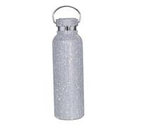 KIXZSAZ 350/500/600/750 ml paillettes flacons sous vide en acier inoxydable strass café thé bouteille d'eau potable bouilloire tasse, Argent/350ml