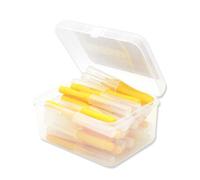 KIXZSAZ 40 pièces brosse interdentaire soie tête Push-Pull brosses à dents en plastique I en forme de poche outils de soins bucco-dentaires en plein air voyage, Jaune, 0.4 mm