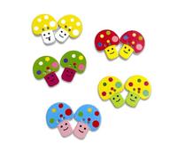 KIXZSAZ 50 pièces boutons en bois champignons colorés deux trous dessins animés Scrapbooking attaches bricolage artisanat pour coudre des vêtements