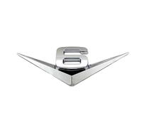 KIXZSAZ Accessoires de Voiture élégants emblème Badge Autocollant pour Voitures Cool Accessoires pour Voiture en Alliage de Zinc Autocollant emblème V8 Badge décalcomanie, V6: Argent
