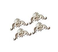 KIXZSAZ Applique d'angle sculptée Durable, résistante pour aux Chocs et indéformable, pour décalcomanie de Meubles, ingrédients sûrs en Bois, 4 Paquets/lot, Bois, 8cmx8cm
