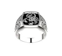 KIXZSAZ Bague Scorpion accrocheuse pour hommes - Bagues en alliage côté Pour sauvage pour hommes Bague pour hommes Bague Punk Simple et Unique, Argent Taille 13