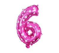 KIXZSAZ Ballons avec lettres pour décorations de mariage et d'anniversaire, en alliage d'aluminium, décoration de fête d'anniversaire et mariage facile, Rose,6, 16 pouces