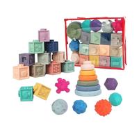 KIXZSAZ Blocs de Construction en Silicone sûrs et Non Toxiques, entraînement cérébral, Coordination œil-Main, Gel de silice Amusant et éducatif