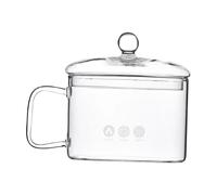 KIXZSAZ Bol à ramen en verre transparent avec poignée ergonomique pour cuisiner et servir soupes et pâtes sans effort. Bol en verre avec poignée. Marmite forme de citrouille.