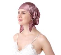 KIXZSAZ Bonnet de nuit pour le soin des cheveux - Découvrez le bonnet de nuit en soie ultime et l'aide au sommeil doux pour la peau, respirant et confortable, pâte de haricots rouges, Taille unique