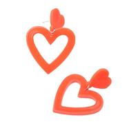 KIXZSAZ Boucles d'oreilles en forme de cœur d'amour élégantes et légères, plusieurs couleurs disponibles, Applications larges, boucles d'oreilles en forme de cœur d'amour, cadeaux, Orange