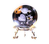 KIXZSAZ Boule de cristal en verre Transparent, décor d'halloween pour la maison, boule de cristal transparente, support, verre, Rose d'amour