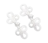 KIXZSAZ Bouton grenouille à nœud chinois élégant et classique, idéal pour les manteaux, pulls, gilets, vêtements faits maison et tenues de Pour tous les jours. Ces boutons, Blanc