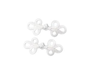 KIXZSAZ Bouton grenouille à nœud chinois élégant et classique, idéal pour les manteaux, pulls, gilets, vêtements faits maison et tenues de Pour tous les jours. Ces boutons, Blanc