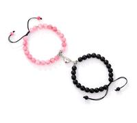 KIXZSAZ Bracelet de perles en forme de cœur à boucle magnétique, à la mode, utilisant une connexion corde haute élasticité, cadeau Couple, tapez+1