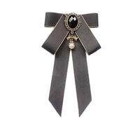 KIXZSAZ Broche élégante vintage, nœud papillon, cravate ruban, accessoire de mode, léger et confortable, broche ruban, décoration de cou, uniforme élégant vintage pour dames, Gris