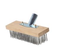 KIXZSAZ Brosse métallique à manche pour sols ménagers polyvalents : nettoyage efficace, adaptée à différents types de sols. Brosse métallique manche pour béton. , 20 cm avec adaptateur