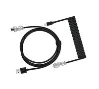 KIXZSAZ Câble de données à Ressort avec Clavier d'interface Type-c largement Compatible et Clavier mécanique enroulé câble de Prise d'aviation Bricolage, Noir