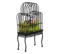 KIXZSAZ Cage à Oiseaux Miniature Polyvalente, idéale pour Tout Projet Miniature et ajoutant Une Touche de réalisme à la décoration d'une Maison de poupée. Fabriquée en métal pour Une Apparence , Noir