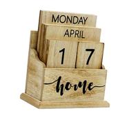 KIXZSAZ Calendrier de bureau vintage réutilisable en bois, idéal pour la maison, le bureau une chambre d'étudiant. Un cadeau original et unique pour votre intérieur. Pour ceux qui apprécient les