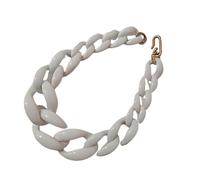 KIXZSAZ Chaîne à maillons en acrylique épais de Style Vintage pour femmes, collier de déclaration, bijoux faits à la main, Boho, chaîne à maillons en acrylique épais, Blanc