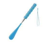 KIXZSAZ Chausse-pied rétractable télescopique à 5 sections, longueur réglable, idéal pour les seniors. Fabriqué en acier inoxydable et en plastique, Bleu, Longueur de 29.5 cm à 71 cm
