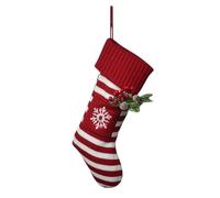 KIXZSAZ Chaussettes de Noël Décor de vacances unique et à la mode Ces bas Noël sont faits décorations en tissu, Flocons neige rouges