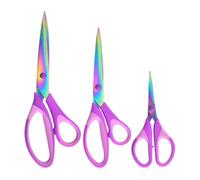 KIXZSAZ Ciseaux de couture en titane durables, pour coupe de précision, en acier inoxydable, professionnels, 3 paquets/lot, Violet pastel