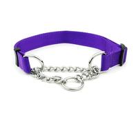 KIXZSAZ Collier pour Animaux de Compagnie en métal Portable réutilisable Remplacement réglable Camping randonnée Marche Course Animaux de Compagnie remorquage Tour Cou Accessoires, Nylon Violet