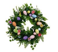 KIXZSAZ Couronne de Pâques artificielle pour porte d'entrée : composition festive pour célébrer Pâques et accueillir le printemps, guirlandes suspendues, Modèle A