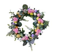 KIXZSAZ Couronne de Pâques artificielle pour porte d'entrée : composition festive pour célébrer Pâques et accueillir le printemps, guirlandes suspendues, StyleB