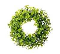 KIXZSAZ Couronne de porte d'entrée pour la Saint-Patrick, ornée de quatre fleurs vertes symbolisant la chance et la Pour joie, idéale pour la décoration intérieure.