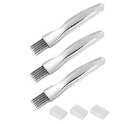 KIXZSAZ Couteau à oignon vert haché en acier inoxydable, 3 pièces, lisse et Durable, déchiqueter sans effort le couteau en soie est lisse