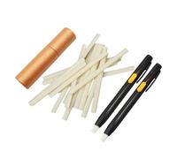 KIXZSAZ Crayon à craie pratique pour la couture, stylos de peinture textile, marqueurs textiles effaçables, outil de couture pour les loisirs créatifs, Noir, 2 stylos avec 20 recharges