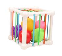 KIXZSAZ Cube de tri de Formes pour bébé et bac sensoriel avec Corde élastique, conçu pour faciliter l'apprentissage des Tout-Petits par Le Jeu sensoriel. Jouet en Forme Fruit pour Enfants.