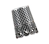 KIXZSAZ Dé à coudre avec protège-doigts, idéal pour la couture à la main, le quilting et la broderie. Cadeau parfait pour les couturières débutantes, Argent, 1.5 x 1.5 x 2. cm