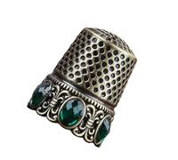 KIXZSAZ Dé à coudre avec protège-doigts, idéal pour la couture à la main, le quilting et la broderie. Cadeau parfait pour les couturières débutantes, Cristal de bronze, 1.5 x 1.5 x 2. cm