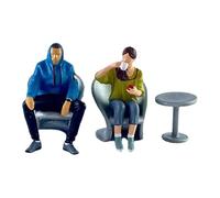 KIXZSAZ Décoration de scène Miniature, Figurines peintes à la Main, scène de thé l'après-midi, échelle 1/64 pour Une Fabrication soignée, Figurine en résine! Collection Figurines peintes à la