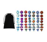 KIXZSAZ Dés polyédriques en Acrylique, Jeu de Casino, Ensemble de dés polyédriques colorés, Assortiment pour l'apprentissage des mathématiques, 7 Amusants, Jeux Table, esthétique, Jeux