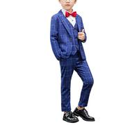 KIXZSAZ Dîner Costume Costume De Bal Gentleman Outfit Polyester Pantalon À La Mode Universel Cool Cravate Cosplay Prop Garçon Lâche, Bleu, Quatre-Vingt-dix